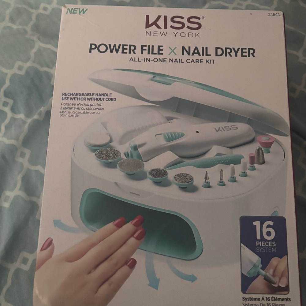 Kiss All-in-One Nail Care Kit in White and Teal